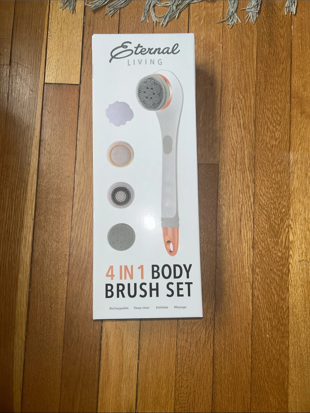4-in-1 Body Brush Set in White and Rose Gold